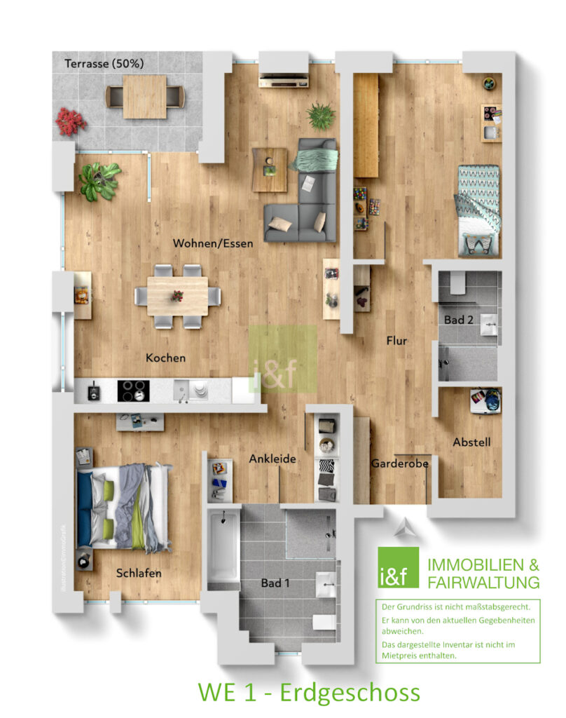 Grundriss Erdgeschoss WE 1