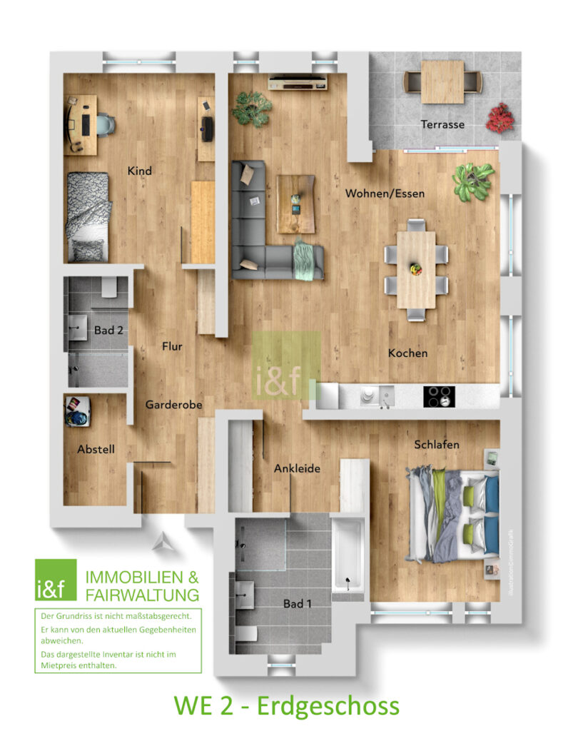 Grundriss Erdgeschoss WE 2