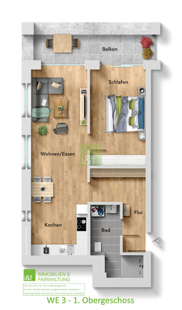 Grundriss 1. Obergeschoss WE 3